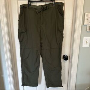 Cabela’s Cargo Classic‎ Fit Pants Mens 42X32 Zip Off Shorts Belted Hiking Green
